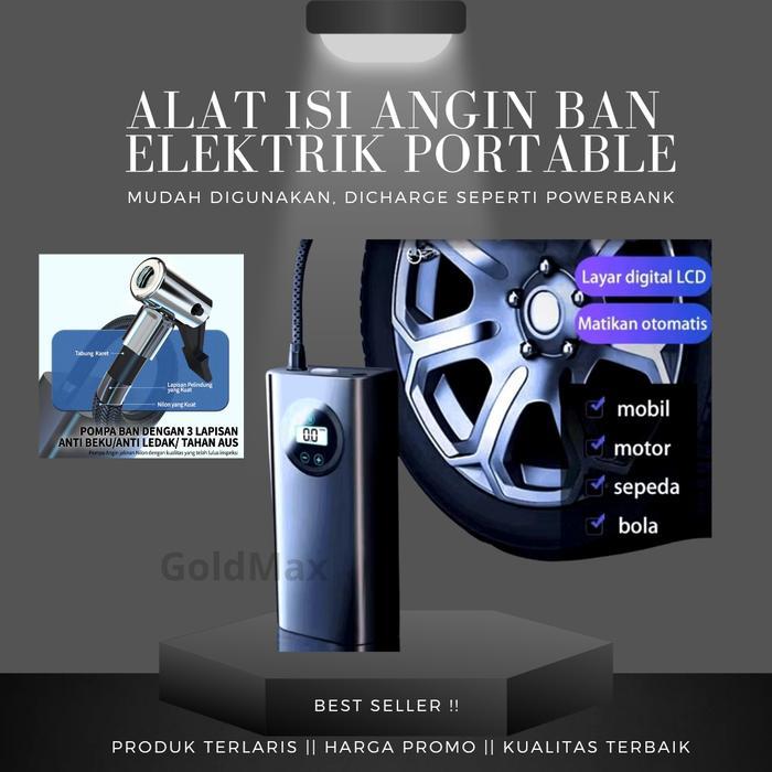 Krisbow - Pompa Angin Ban Mobil Motor Sepeda Elektrik Portable Inflator