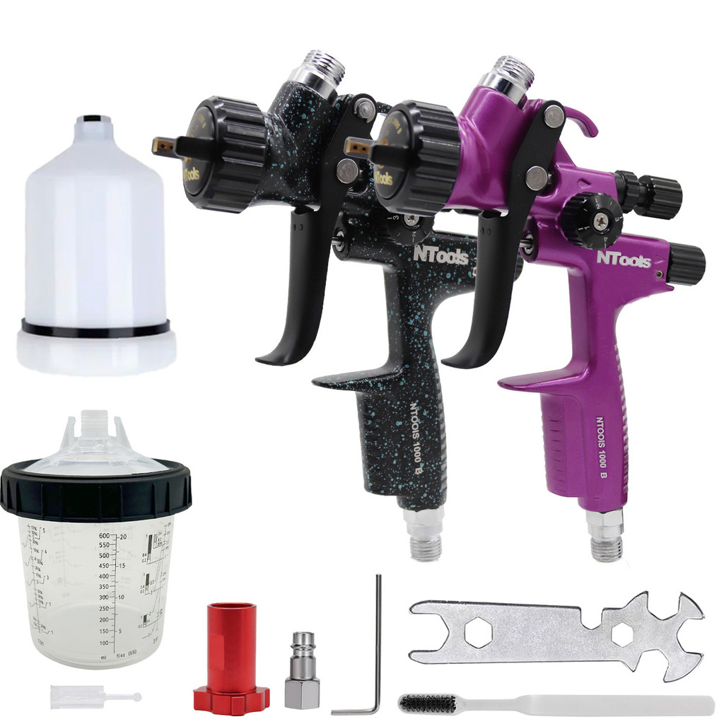 NTOOLS SPRAY GUN HVLP 1.3/1.4MM 2 pieces Spray painting tools, automotive spray guns, air