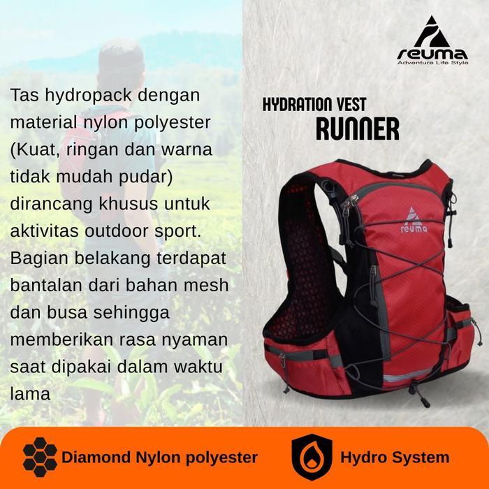 Primeroses - Reuma Hydration Vest R2045 Hydropack Running Vest Tas Running Tas Lari Tas Sepeda