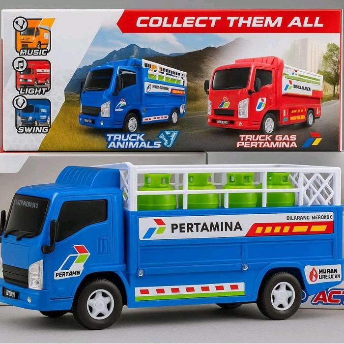 Hot Wheels - Mainan Anak Truk Gas Pertamina BumpN Go Mainan Musik & Lampu Truck Lpg 3Kg Pertamina