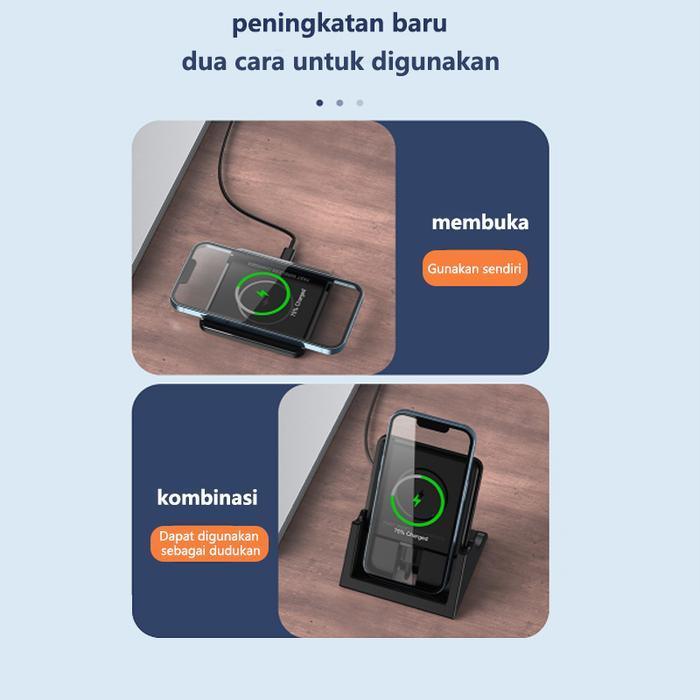 NETPAC Magnetic Charger Wireless Fast Charging 15W 2in1 Charger Docking For iPhone Samsung