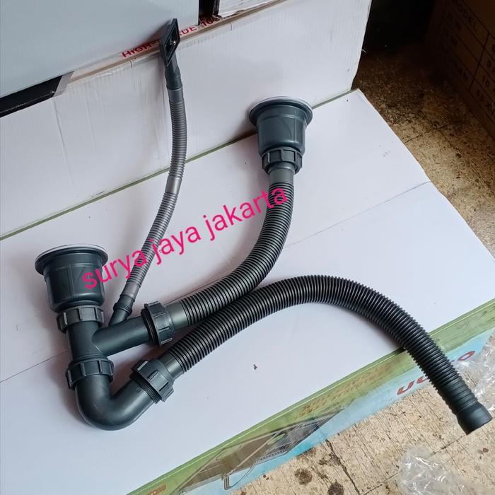 Pipa kitchen sink 2 lubang / Afur + pipa sink 2 lubang