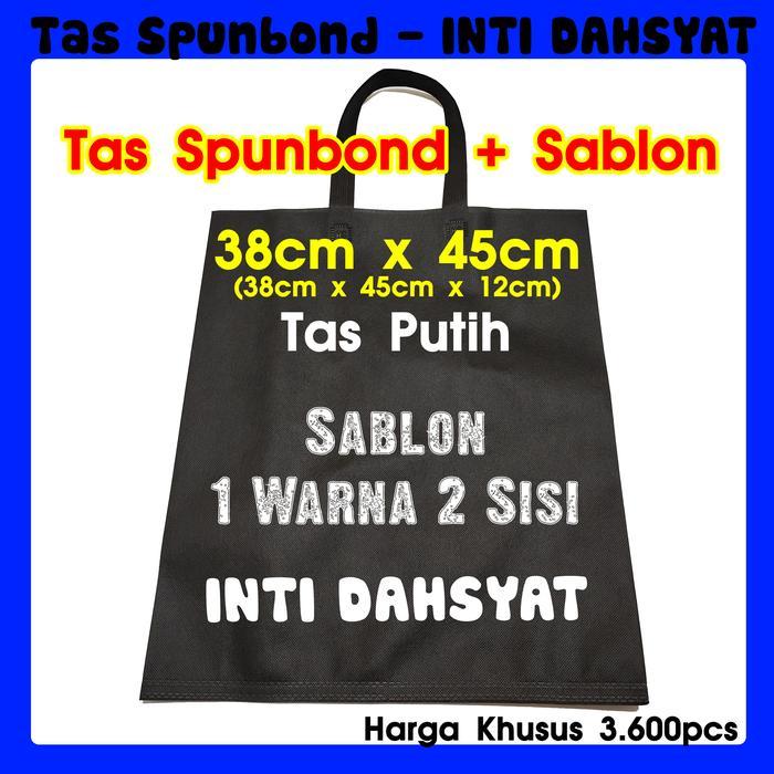 Sale Sablon Tas Spunbond 38X45X12 (1Warna 2Sisi) Goodie Bag Putih