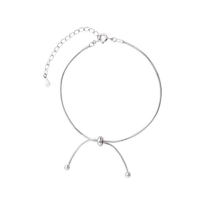Gelang Kaki Titanium Wanita Serut Polos Warna Putih Gk37 Diskon Sale
