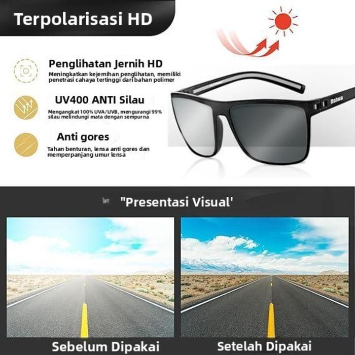 FleksibelDalwa Kacamata Driving Fotokromik Terpolarisasi Anti Uv400 360 Guard - Kacamata Hitam Pria