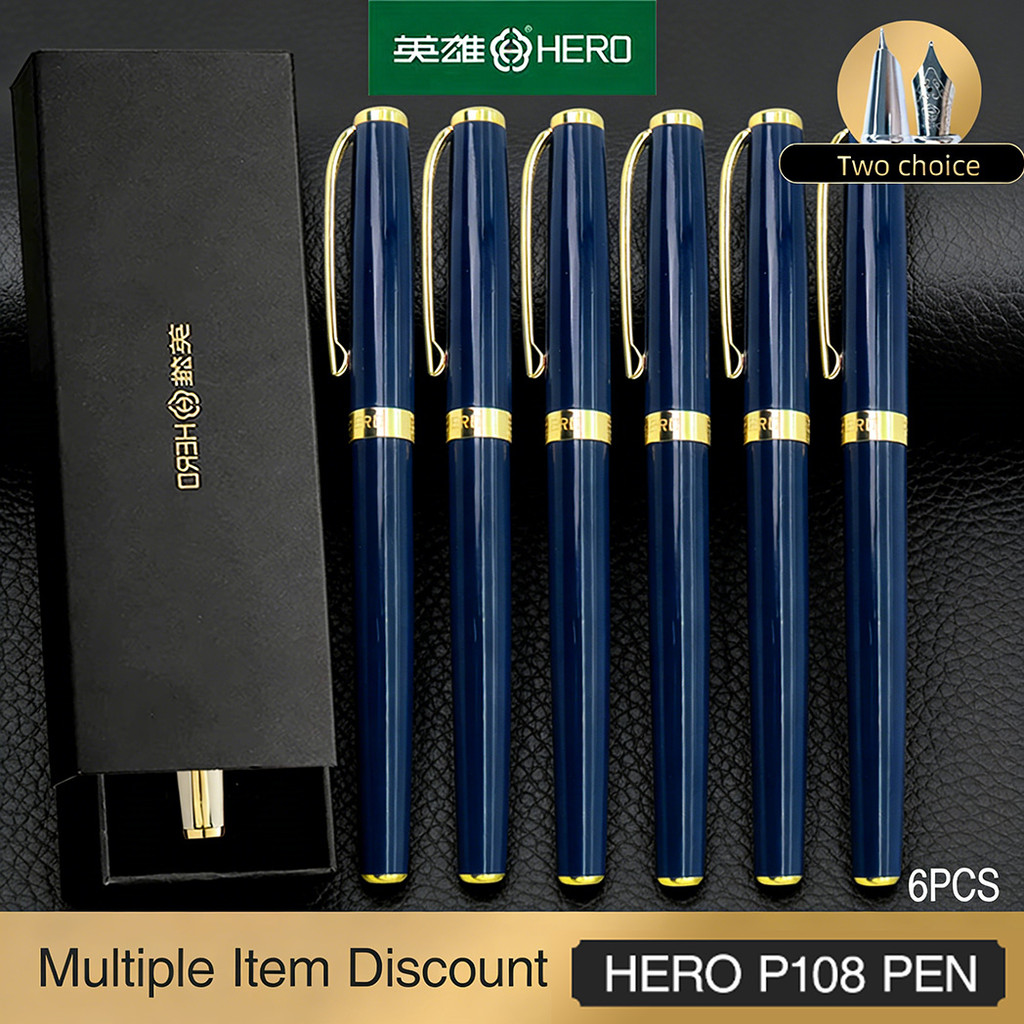 HERO BRANK P108 Colorful Iridium Nib Fountain Pen Set 0.5mm for Student Writing Practice, School
