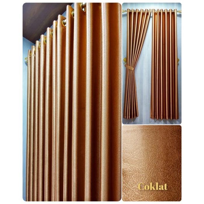 "New" Gorden blackout glossy Gorden pintu dan jendela Kain Tali hordeng