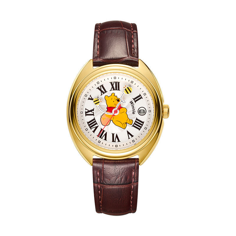 Genuine Disney Wristwatch Pooh Personality Pointer Vintage Roman Numerals Men's Quartz Watch 439