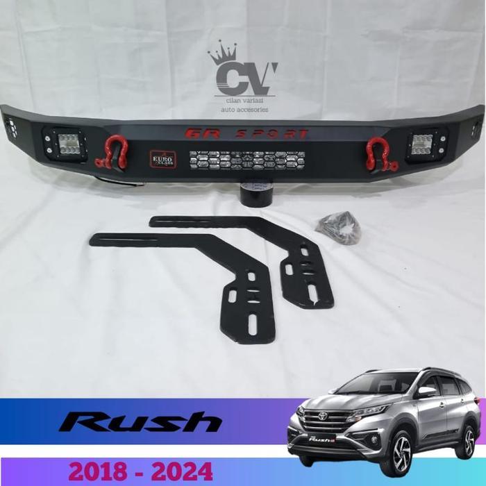 Towing Tanduk Pelindung Bumper Depan Mobil Rush GR Sport 2018 - 2025 Custom Emboss