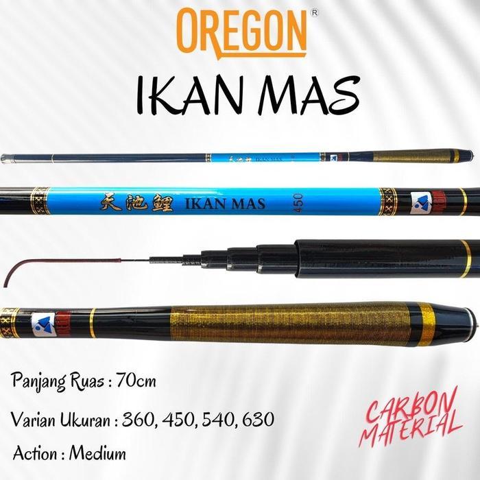 Ready Joran Tegek Carbon Oregon Ikan Mas 360 450 540 630 Action Medium Tangkai Tongkat Pancing