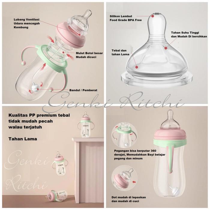 Oberni Botol Minum Botol Susu Anak Bayi Baby Bpa Free Dgn Dot 330Ml #Gratisongkir
