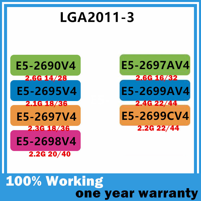 E5-2690V4 E5-2695V4 E5-2697V4 E5-2698V4 E5-2697AV4 E5-2699AV4 E5-2699CV4