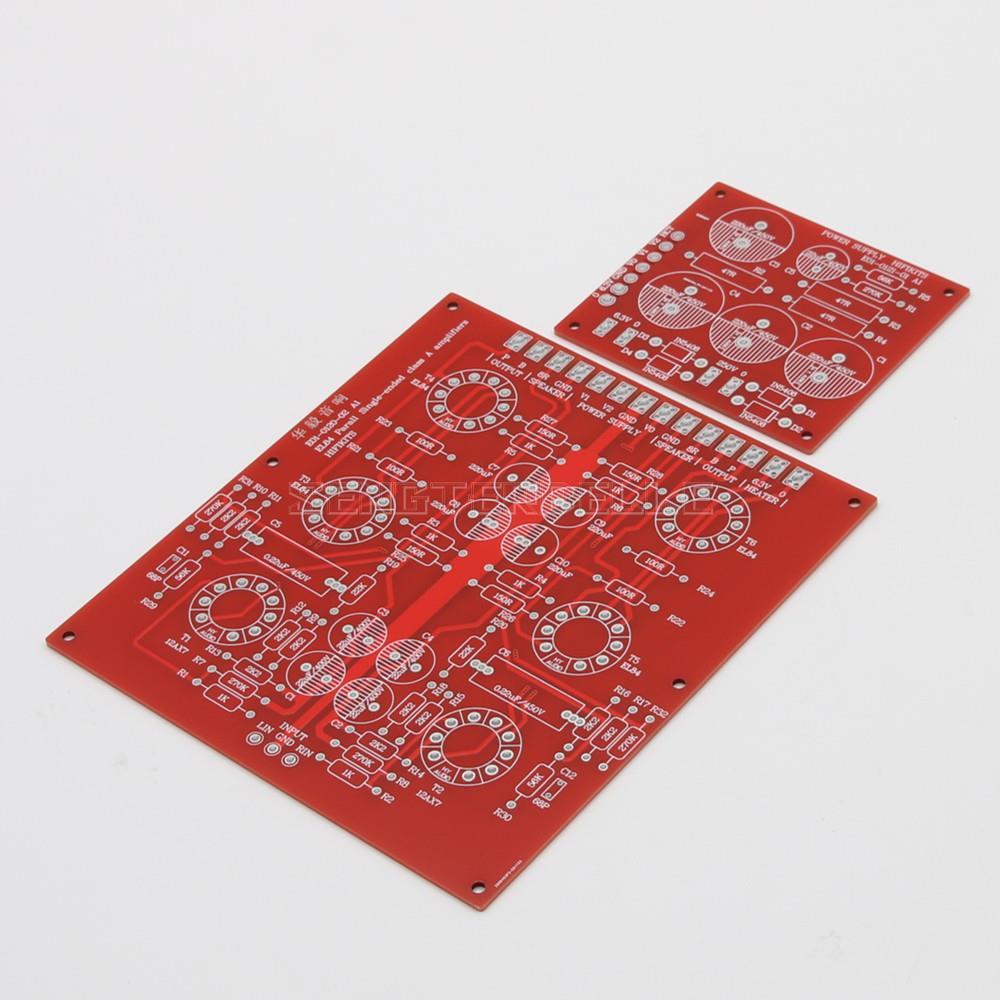 DIY AN OTO EL84 Tube Parallel Single-Ended Stereo Audio Amplifier PCB With PSU