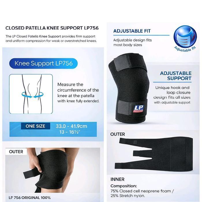 Promo Deker Lutut Lp756 Orthopedic Knee Support Penyangga Lutut Premium Untuk Cedera Acl, Arthritis,