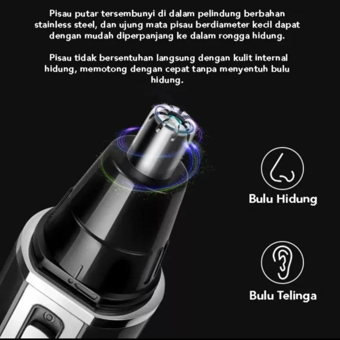 Alat cukur kumis bulu hidung jenggot alis mesin cukur elektrik tanpa baterai