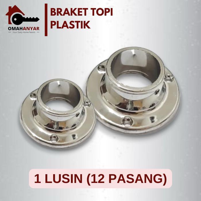 LUSIN (12 PSG) Braket Pipa Topi Plastik Kaje 1" dan 3/4" (19mm & 25mm)
