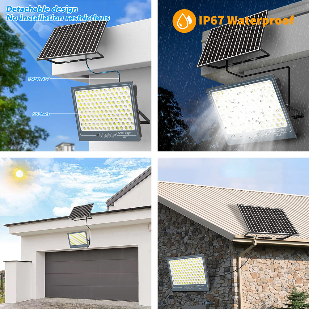 Solar Lamp 270led 570led Solar Flood Light Outdoor Garden Solar Led Light IP67 Waterproof Sunlight