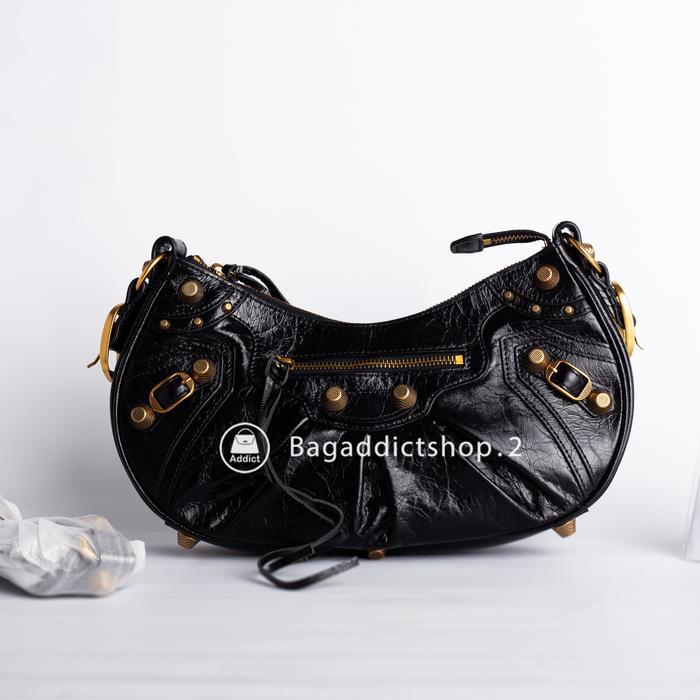 Balen Le Cagole 26 Black Croco GHW Super Mirror Import VIP