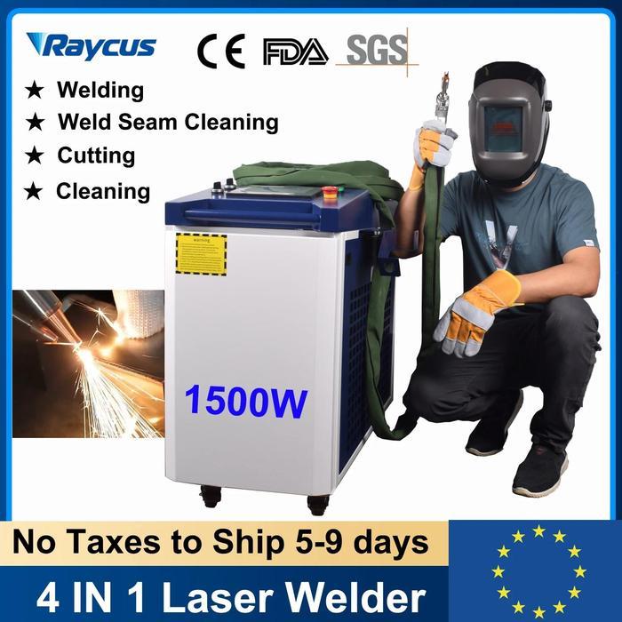 Mesin Las Laser Serat 1500W Raycus 4 In 1 Mesin Pemotong Pembersih Las Laser Genggam Tukang Las Lase