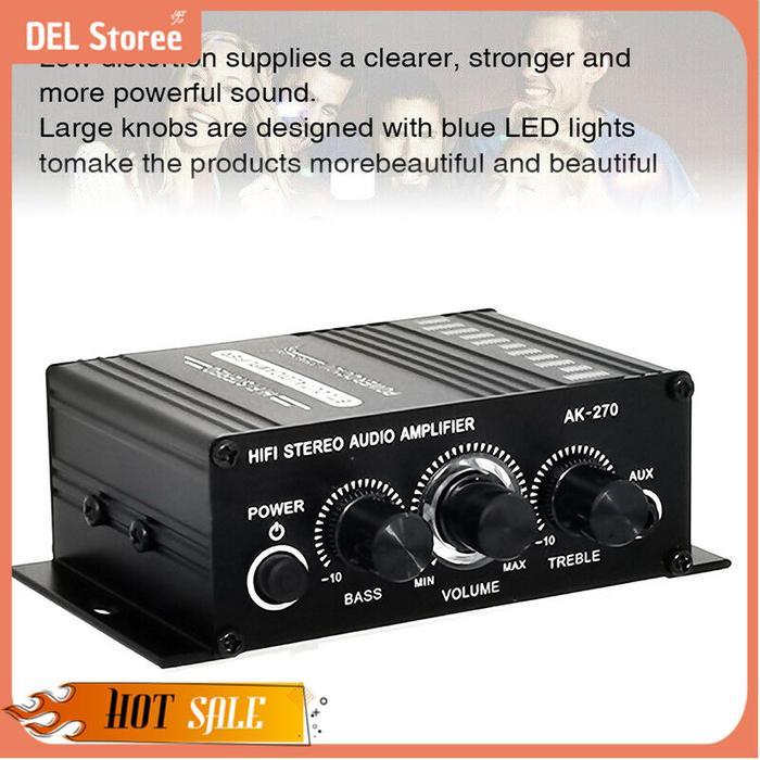 Lepy Audio Amplifier Mini Hifi Stereo Treble Bass Booster Populer