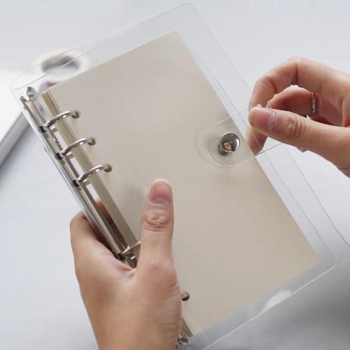 Ring Binder 6 Lubang A6 Aesthetic Binder Transparan Note Map Binder Notebook
