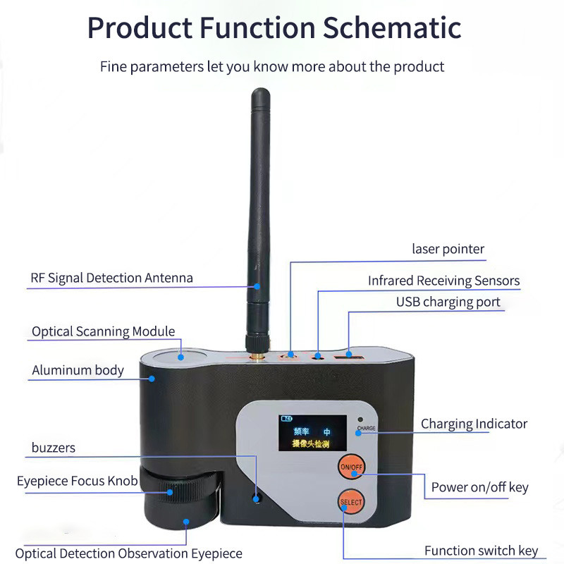 Vodasafe VS-331 Anti Spy Detector RF Signal Lens IR Camera Detector Multifunctional Privacy