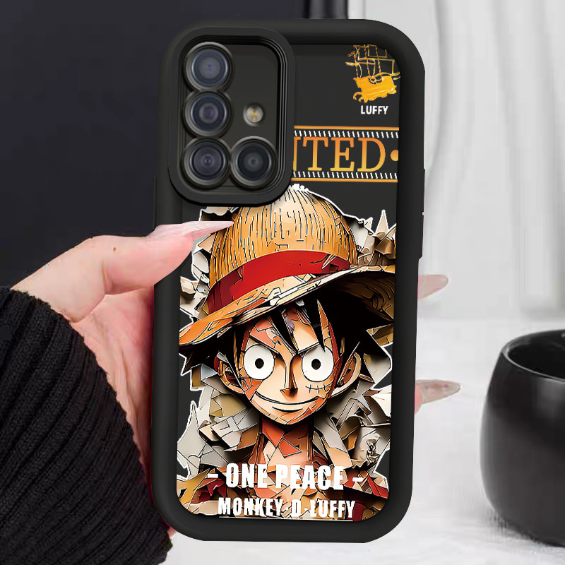Casing Hp untuk Samsung Galaxy A51 M40s Case Luffy kartun yang rusak Kasing silikon Cesing Bentuk Om