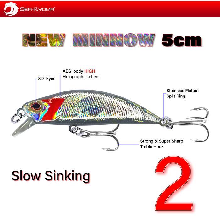 Searyoma New Sinking Minnow 5 Gr - 6 Gr / Fish Lure / Umpan Pancing New Minnow 5 Gr - 6 Gr