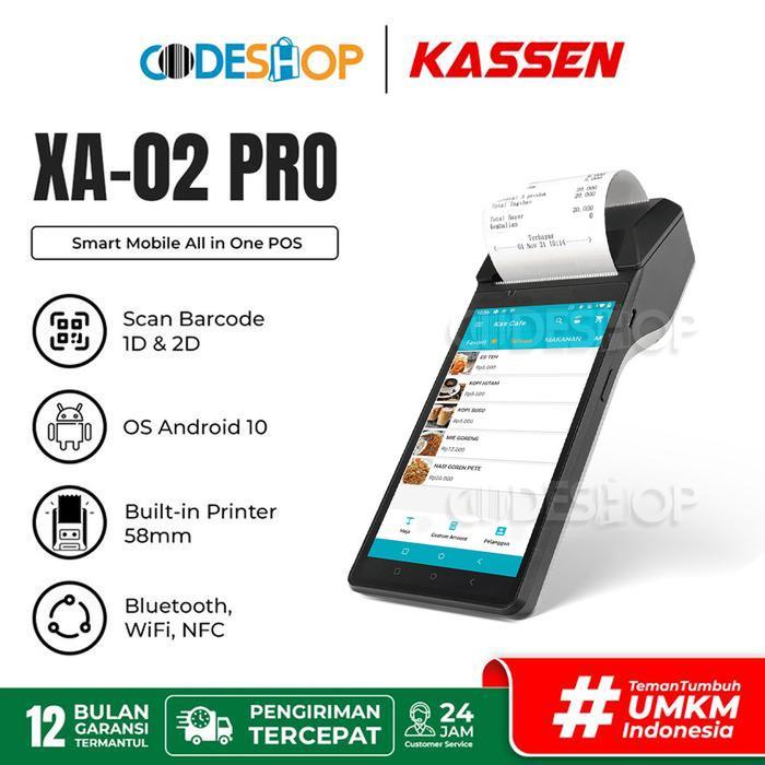 PROMO MESIN KASIR ANDROID KASSEN XA-02 PRO 4G (Bluetooth+NFC+Scan) - 2