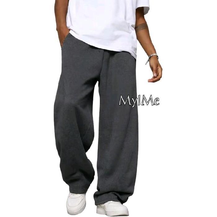 MyIMe Celana Panjang Training Sweatpants Kalcer Unisex Baggy Pants Street Wear Korean Style Celana