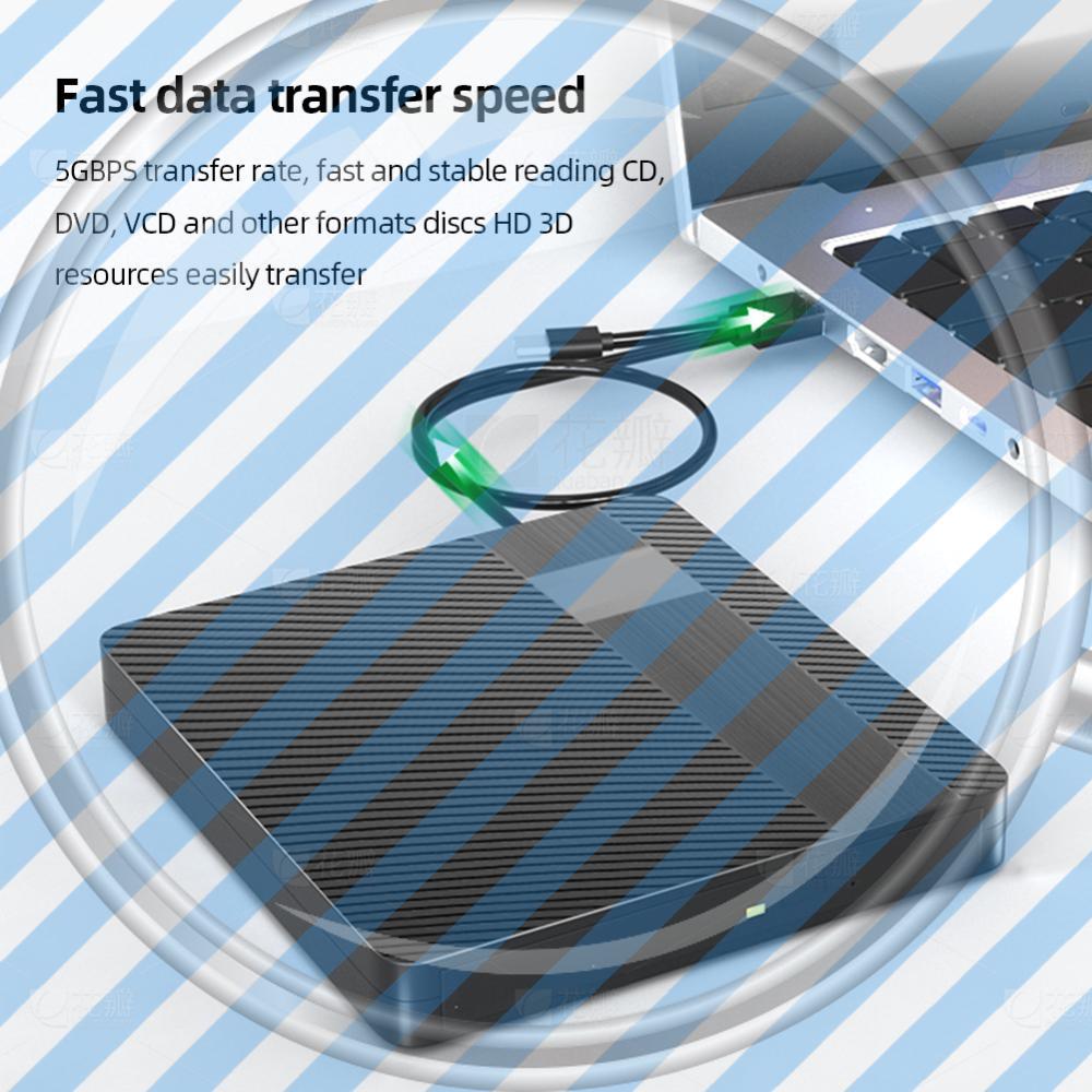 External CD DVD Drive USB 3.0 & Type-C DVD RW CD Writer Drive for /Linux Windows 7/8/10/11 Laptop PC