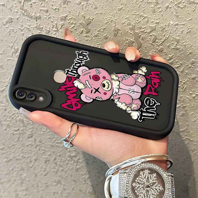 Casing Hp Untuk VIVO V9 V9 Pro V9 Youth Y85 Y85A Z1i Z3X Case Casing beruang rusak dan kelinci Pola 
