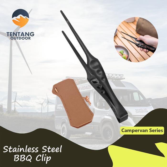 CAPITAN PEMANGGANG BBQ 304 STAINLESS STEEL STEAK CLIP CAMPING