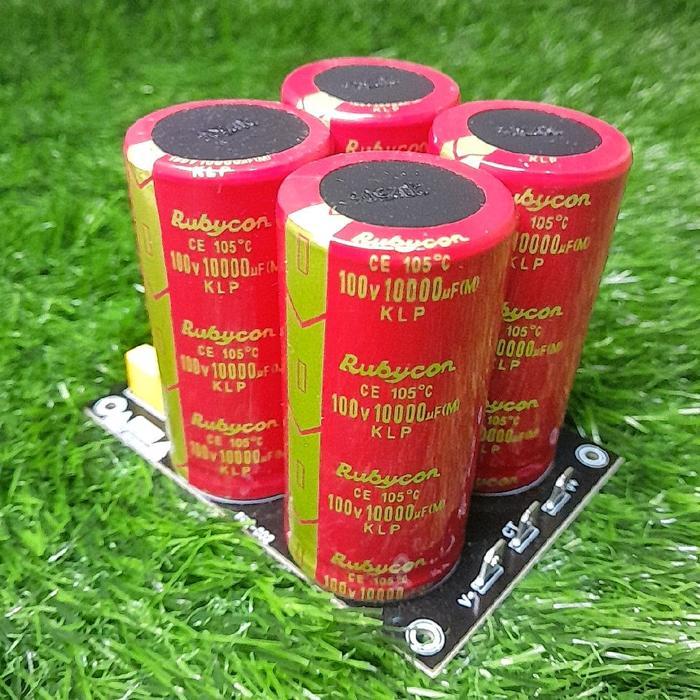KIT PCB PSU 4 ELCO 100V 10000UF RUBYCON MERAH KLP 1SET