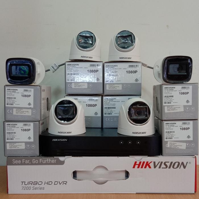 Paket Cctv Hikvision 8 Channel Dengan 6 Cctv Hikvision 2Mp 1080P