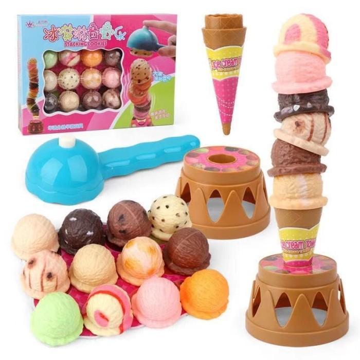 ` Mainan Anak Ice Cream Tower Mainan Es Krim / Mainan Edukasi EsKrim