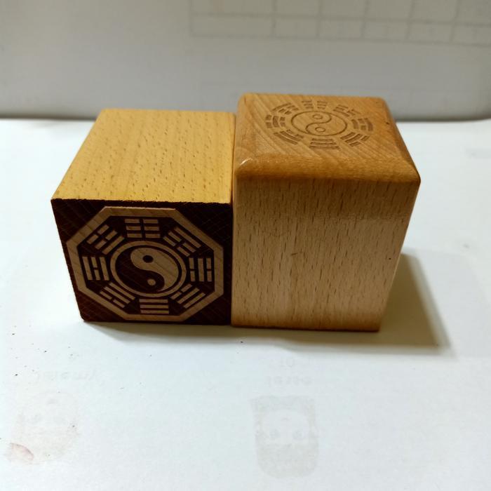 Stempel Dewa Motif Pat Kua / Pakua / Ba Kua / Pa Kua - Kayu - 02