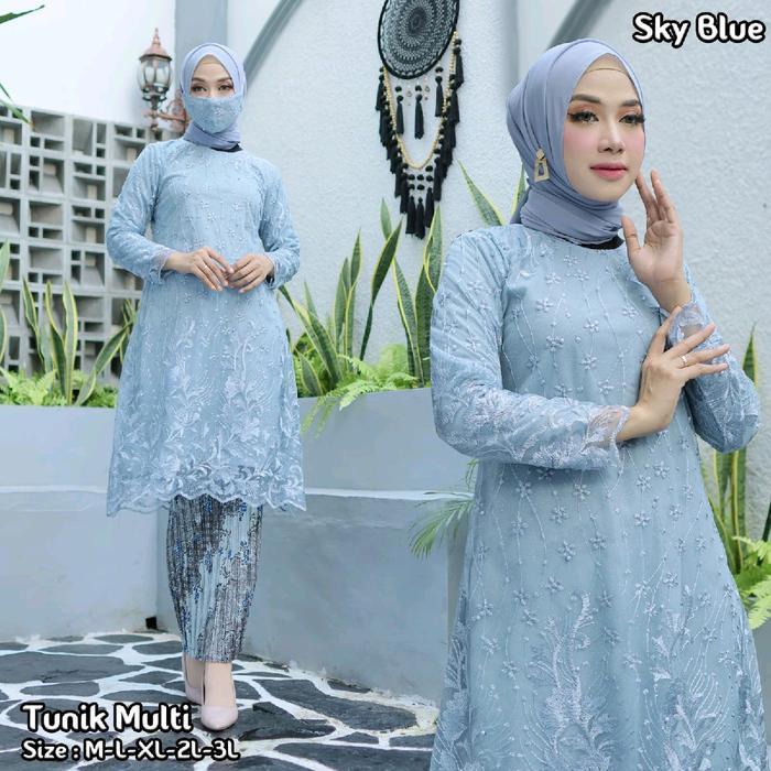 Ready Setelan Tunik Tille / Setelan Kebaya Kurung / Kebaya Kurung / Tunik / Kebaya / Kebaya Tunik By