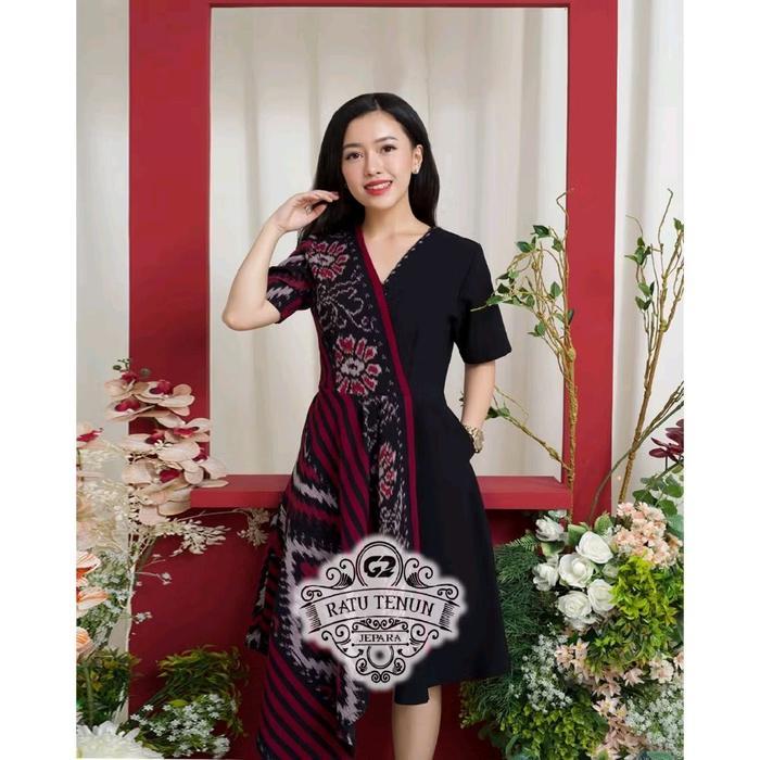 Dress Selutut, Set Couple Dres Tenun, Baju Natal, Baju Pasangan, Baju Kampus Kuliah,& Seragam.