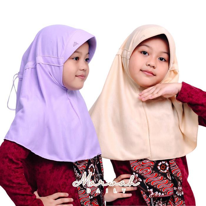 Hijab Sekolah Instan Anak TK SD Pita Serut Tutup Kerudung Anak TK SD Jilbab Sekolah Serut Samping