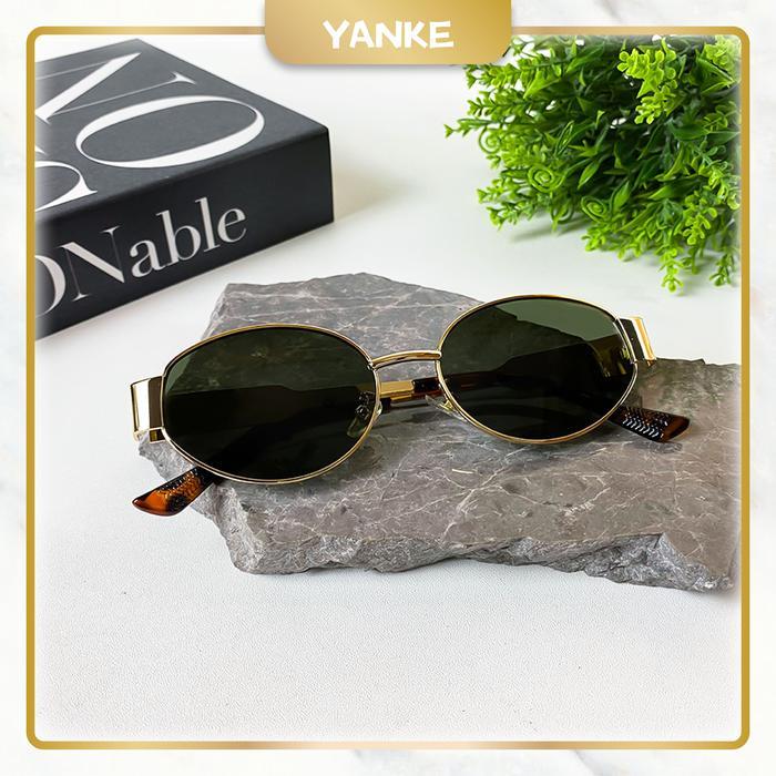[Paket Kotak & Lap] Kacamata Hitam Wanita Kacamata Bulat Bingkai Kecil Sunglasses Kacamata Korean