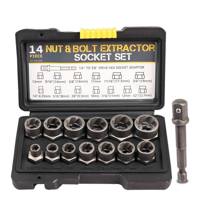PROMO 14PC Nut High Model Extractor Membalikkan Selongsong Berulir Selip Selongsong Berulir