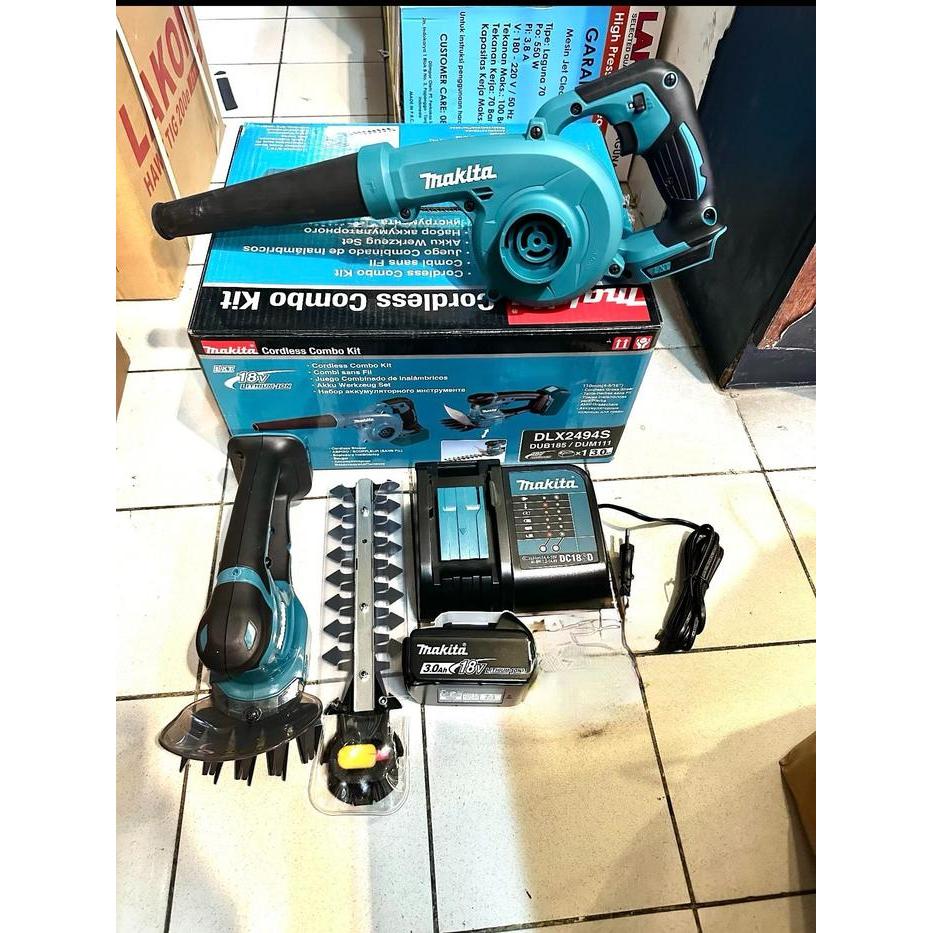 mesin potong rumput + blower cordless makita DLX2494S