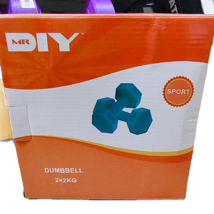 mr. diy dumbbell 2x2kg sport - alat fitness untuk latihan tubuh anda