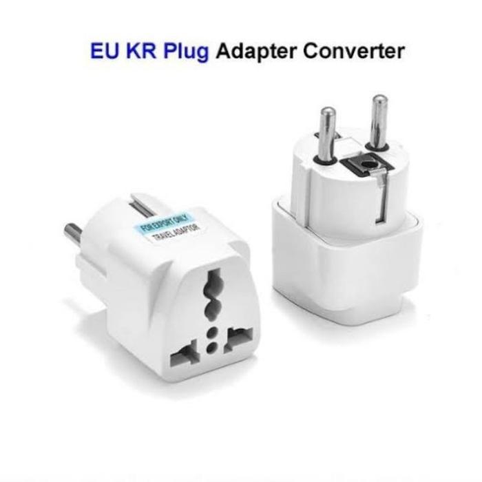 "New" Adaptor Sambungan Colokan kaki 3 / Adapter Charger kaki 3 ke kaki 2 Batok