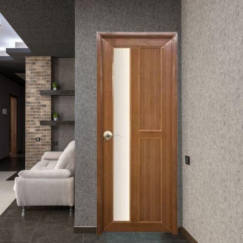 Pintu Kamar Mandi PVC Bukaan Kanan J017 71x195cm Coklat - Tidy [INCLUDE PACKING KAYU]