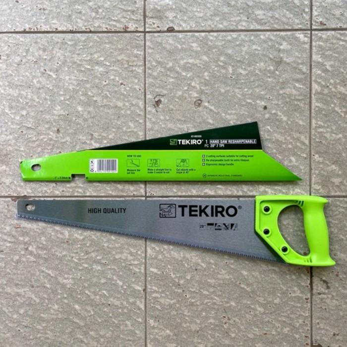Ready Tekiro Hand Saw Resharpenable 7 Tpi 18"/20" Gergaji Kayu Plastik 2 Mata Gergaji Belah