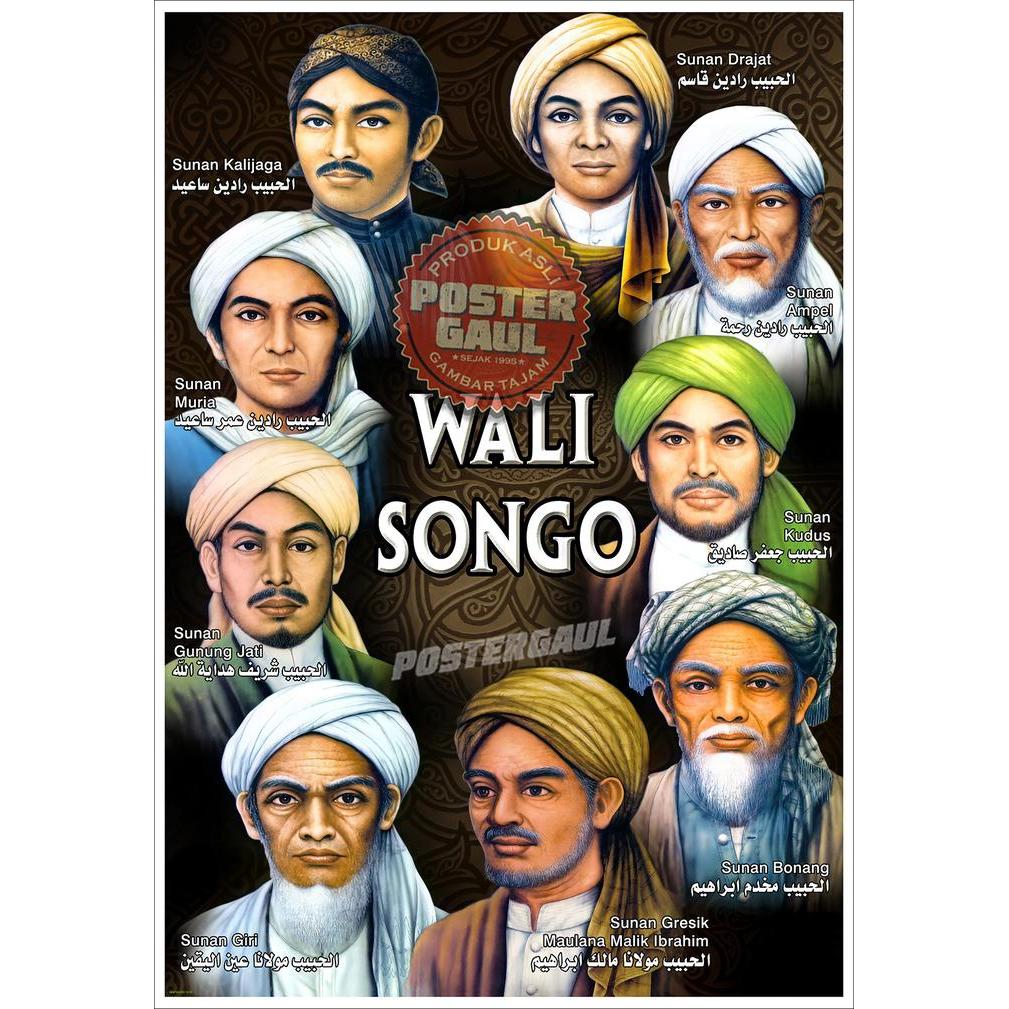 TERJAMIN Poster XJumbo WALI SONGO #XJFJP163 - ukuran 51 x 75 cm