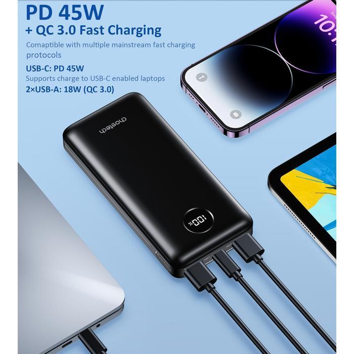 Choetech PD45W 20000mAh powerbank Black