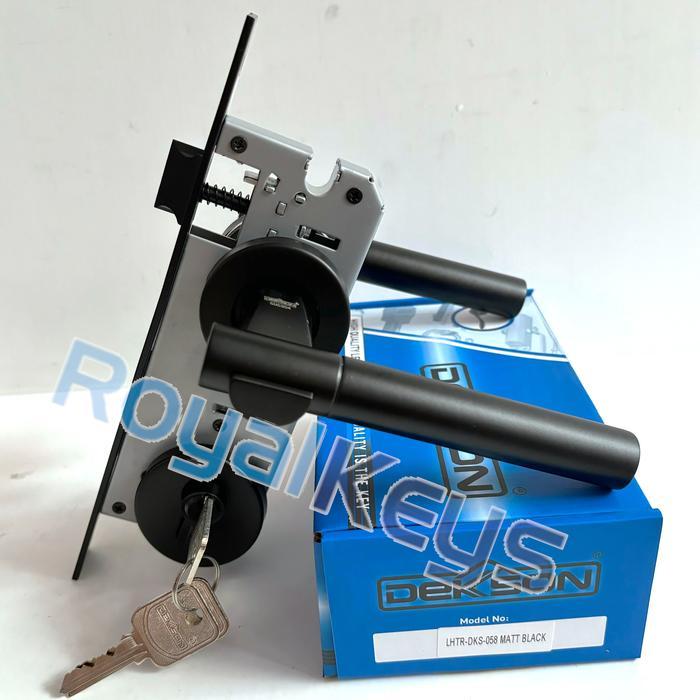 Paket Set Handle Dekson Dekkson LHTR 0058 Black Hitam Pintu Kayu